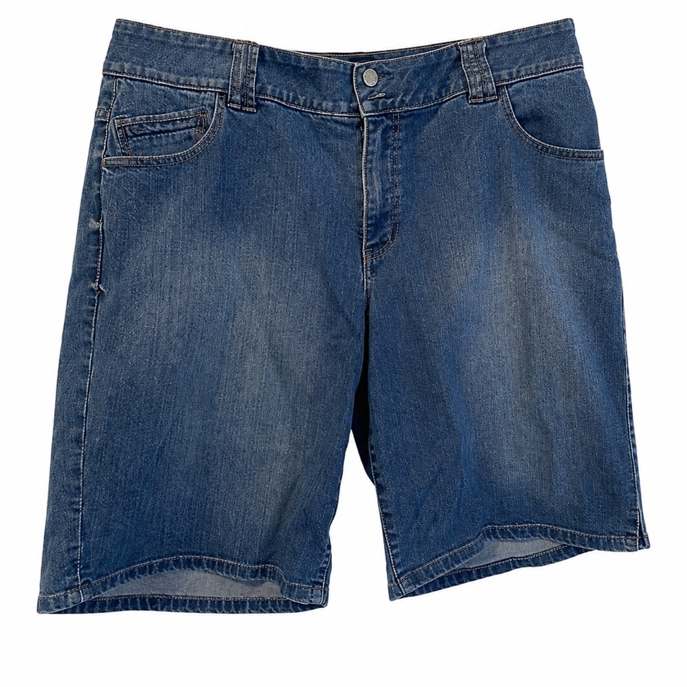 Lane Bryant Mid-Rise Denim Bermuda Shorts in Dark Blue Size 18